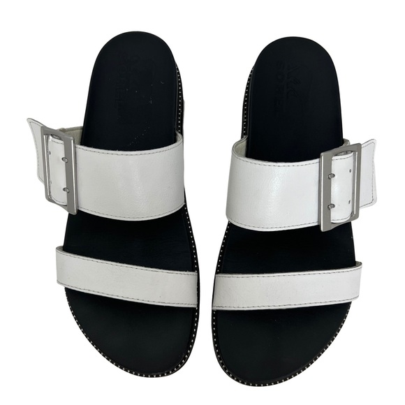 Sorel White/Gray Roaming Buckle Sandal Sea Salt Leather Comfort Walking Size 7 - Picture 1 of 10